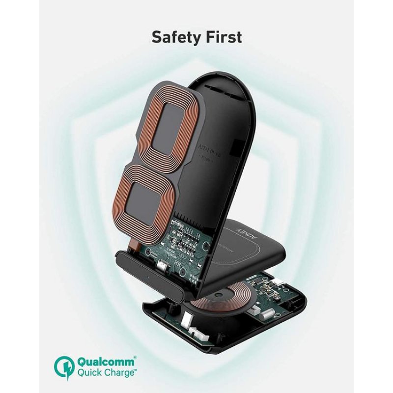 AUKEY LC-A2 Headphones, Smartphone Black AC Wireless charging Fast charging Indoor