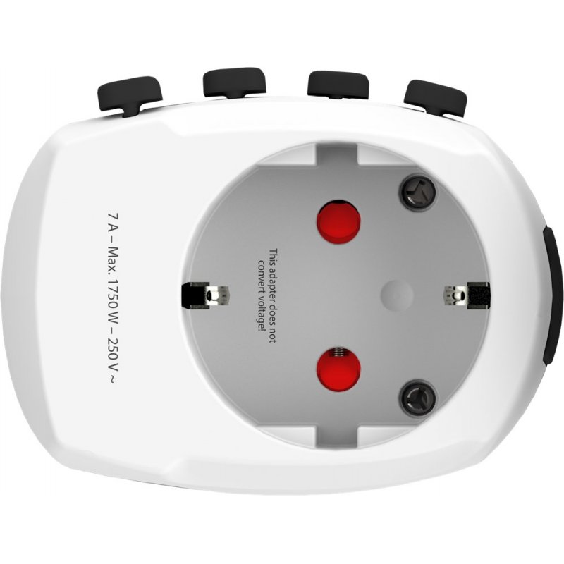 SKROSS - World Travel Adapter with Ground Plugs 7.0 AMP, with Schuko Topko Top