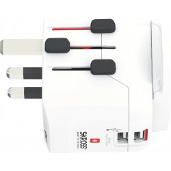 SKROSS - World Travel Adapter with Ground Plugs( no Swiss & Italy ) + 2 USB SLOT 2400 mA + world to europe