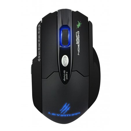 Dragonwar Leviathan 3200DPI Souris de Gaming LED bleu avec 8 boutons - Noir