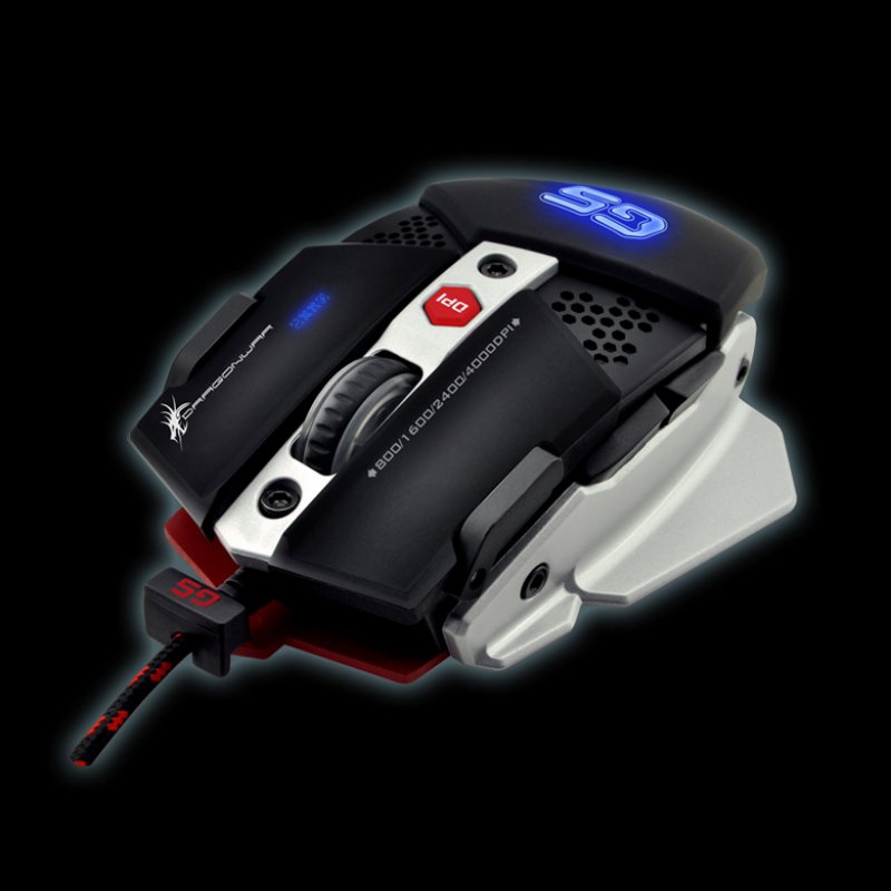 Dragonwar G5 Warlord 4000DPI souris de jeu RGB ergonomique et personnalisable avec 8 boutons - Noir