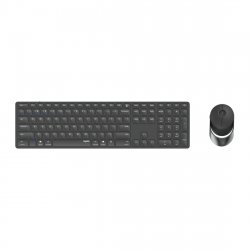 Rapoo 9850M keyboard Mouse included RF Wireless + Bluetooth QWERTZ German Grey