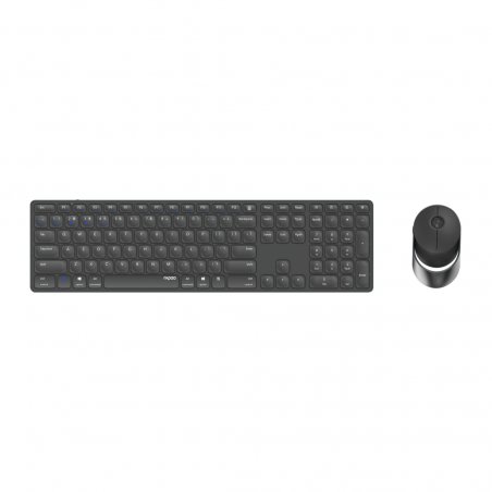 Rapoo 9850M clavier Souris incluse RF sans fil + Bluetooth QWERTZ Allemand Gris