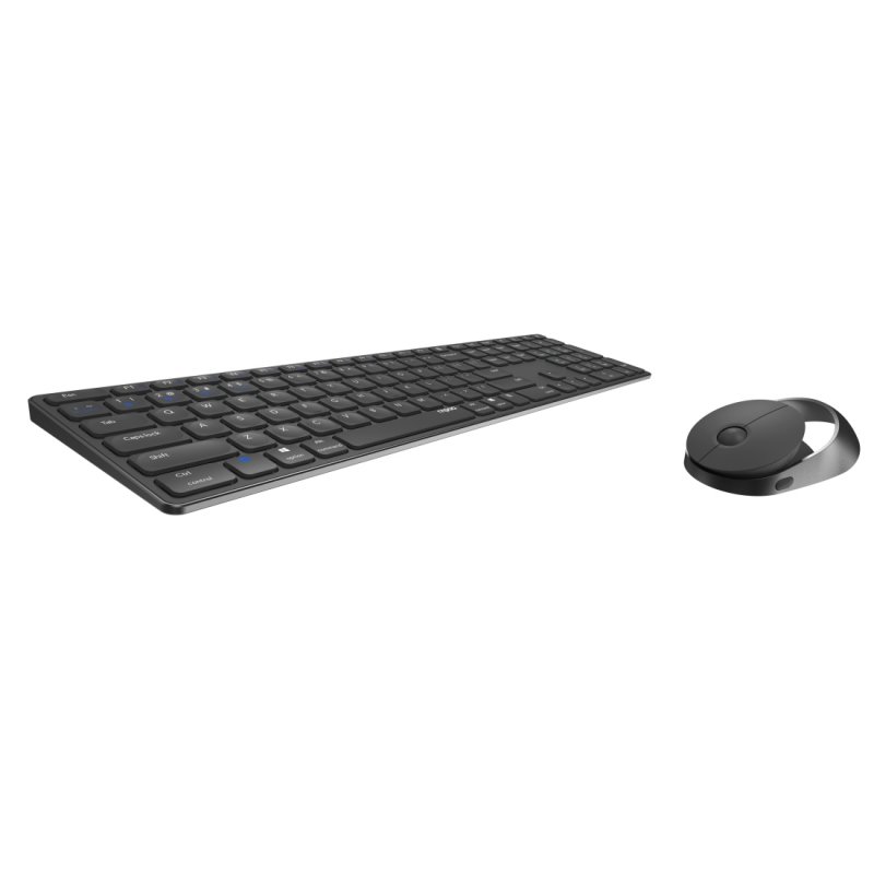 Rapoo 9850M clavier Souris incluse RF sans fil + Bluetooth QWERTZ Allemand Gris