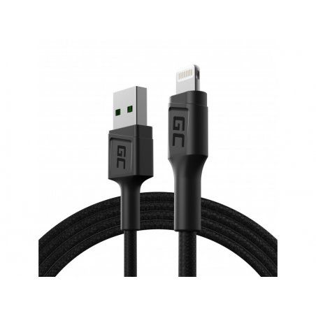 Cable USB-A for Lightning Green Cell GC PowerStream, 120cm for iPhone, iPad, iPod, quick charging