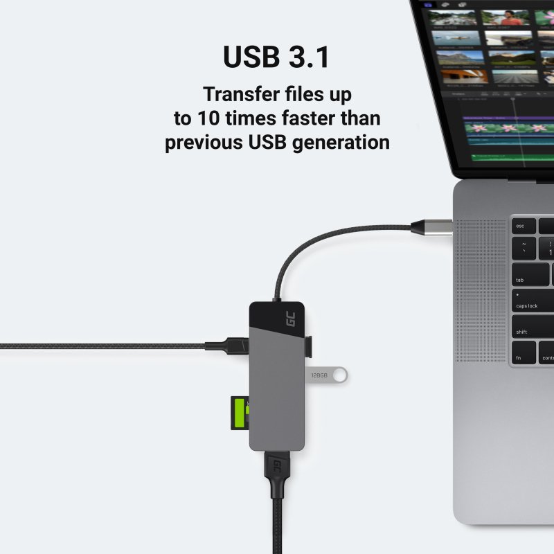 Adapter HUB GC Connect 7w1 (3xUSB-A 3.1 HDMI 4K 60Hz USB-C PD 85W)