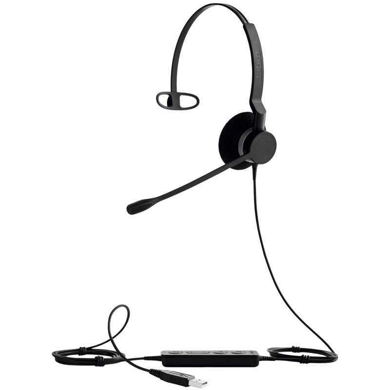 Jabra Biz 2300 USB Microsoft Lync Mono Casque Avec fil Arceau Bureau/Centre d'appels USB Type-A Noir