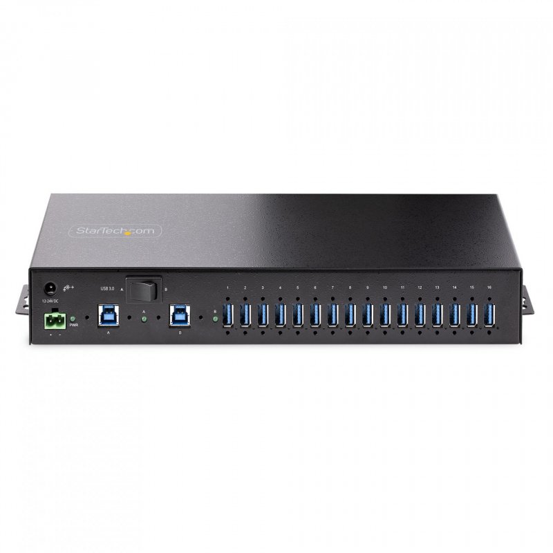StarTech.com Hub USB 3.0 5Gbps Industriel à 16 Ports - Montage DIN/Surface/Rack - Protection ESD - Commutateur USB 3.0 