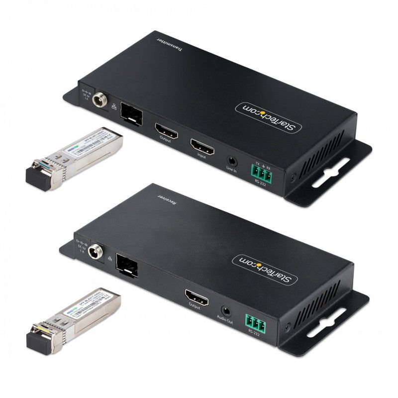 StarTech.com Kit Extender HDMI Fibre Optique - 4K60Hz jusqu'à 1km (Monomode) ou 300m (Multimode) Fibre optique LC, HDR,