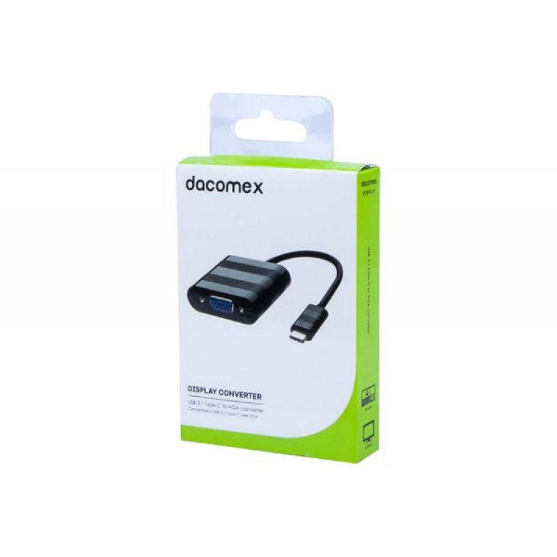 Dacomex 199014 video cable adapter 0.09 m VGA (D-Sub) USB Type-C Black