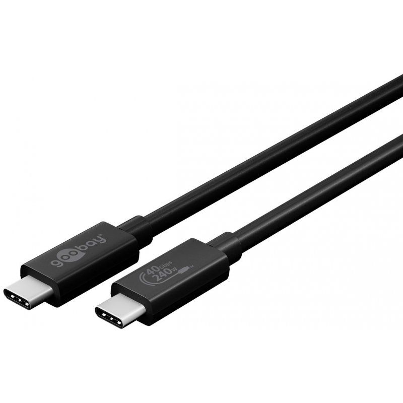 Goobay 61716 câble USB 0,7 m USB4 Gen 3x2 USB C Noir