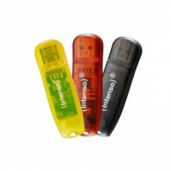 Intenso Rainbow 3x32GB Yellow/Red/Black lecteur USB flash USB Type-A 2.0 Transparent