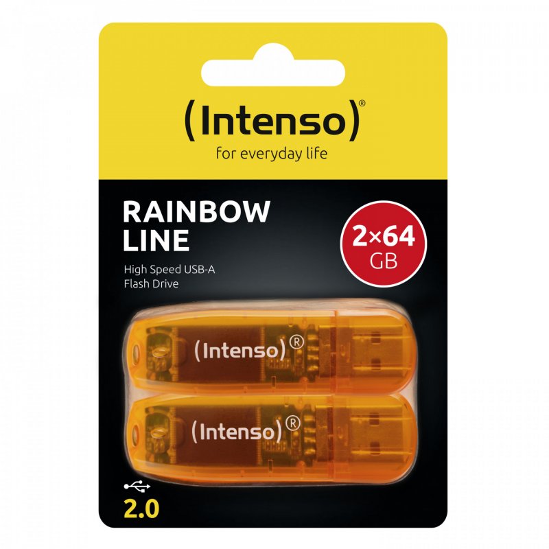 Intenso Rainbow Line 64GB Orange 2er lecteur USB flash 64 Go USB Type-A 2.0