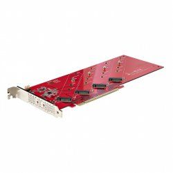 StarTech.com Quad M.2 PCIe Adapter Card, PCIe x16 to Quad NVMe or AHCI M.2 SSDs, PCI Express 4.0, 7.8GBps/Drive, Bifurca