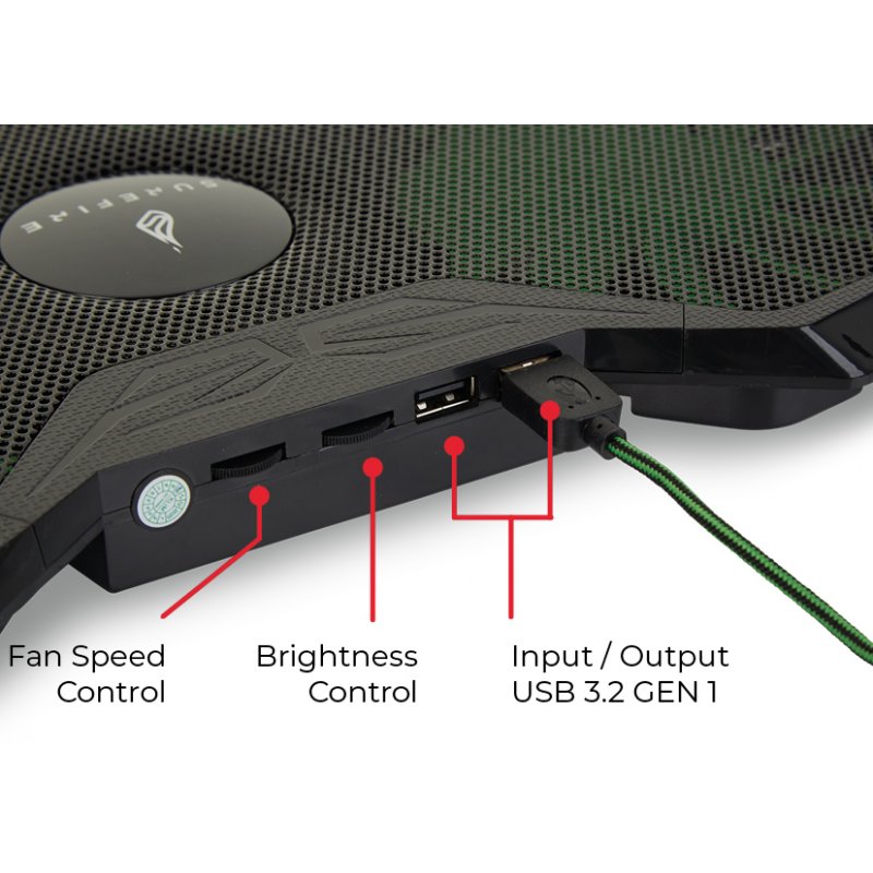 SureFire Bora notebook cooling pad 43.2 cm (17") 1200 RPM Black