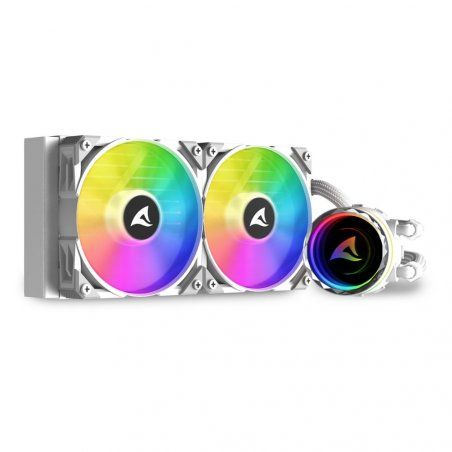 Sharkoon S80 RGB Boitier PC, Processeur Refroidisseur de liquide tout-en-un 12 cm Blanc 1 pièce(s)