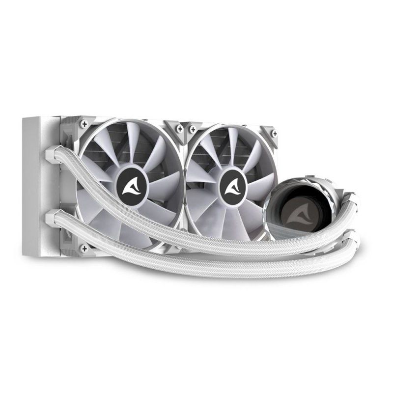 Sharkoon S80 RGB Computer case, Processor All-in-one liquid cooler 12 cm White 1 pc(s)