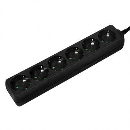 ZUB Logilink  Outlet Strip 6 safety sockets black