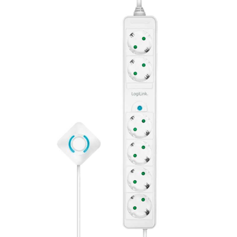 ZUB Logilink  Outlet Strip 6 safety sockets white
