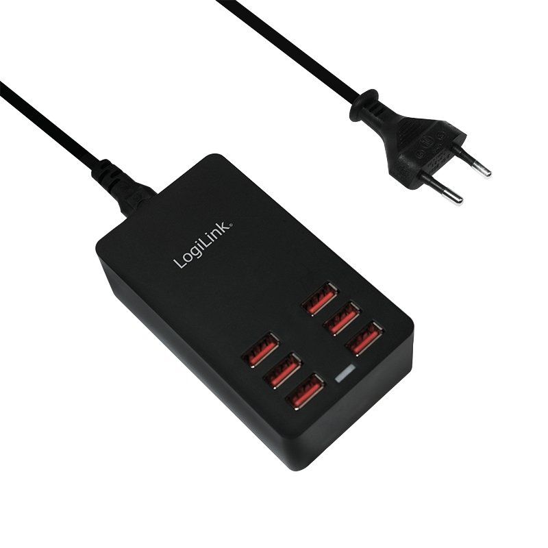 Adap Logilink USB Table Charger 6 Port black