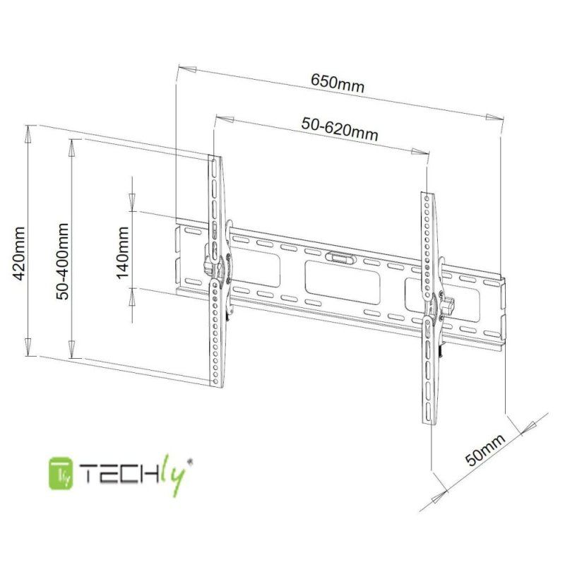 Techly 40-65" Wall Bracket for LED LCD TV Tilt" ICA-PLB 131L