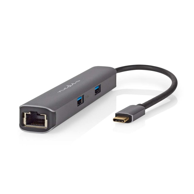 Nedis USB Multi-Port-Adapter USB 3.2 Gen1 6-in-1 - USB-C™ Stecker, HDMI™ Ausgang, RJ45 Buchse, 2x USB-A Buchse, 2x U