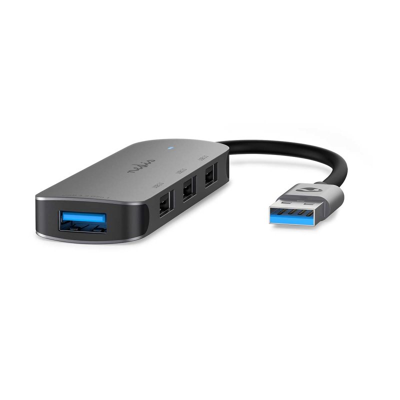 Nedis CCGB61210GY01 hub & concentrateur USB 3.2 Gen 1 (3.1 Gen 1) Type-A Gris