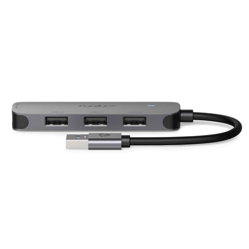 Nedis USB-Hub USB-A Stecker - 4x USB A, 4-Port port(s), USB 2.0 / USB 3.2 Gen 1, Stromversorgung über USB, 5 Gbps