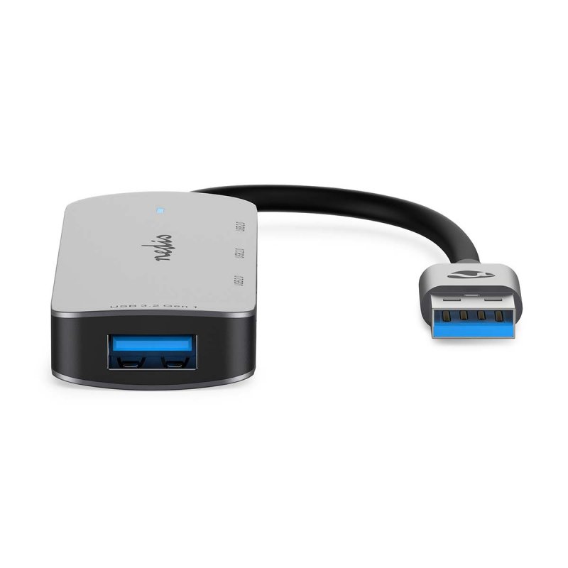 Nedis CCGB61210GY01 hub & concentrateur USB 3.2 Gen 1 (3.1 Gen 1) Type-A Gris