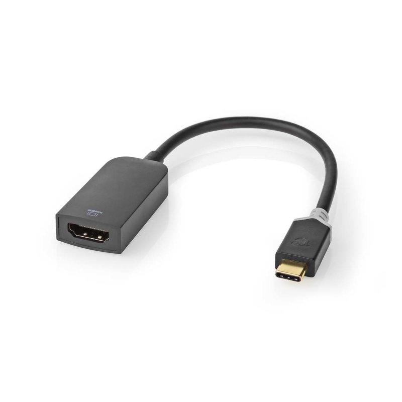 Nedis USB-Adapter USB 3.2 Gen1 - USB-C™ Stecker, 4K@60H , HDMI Buchse, 0.20 m, rund, vergoldet, PVC, Anthrazit