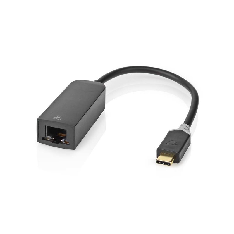 Nedis USB-Netzwerkadapter, USB 3.2 Gen 1 | 1000 Mbps, 0,2m | USB-C™ Stecker | RJ45 Buchse | 0.20 m | Rund | Vergoldet 