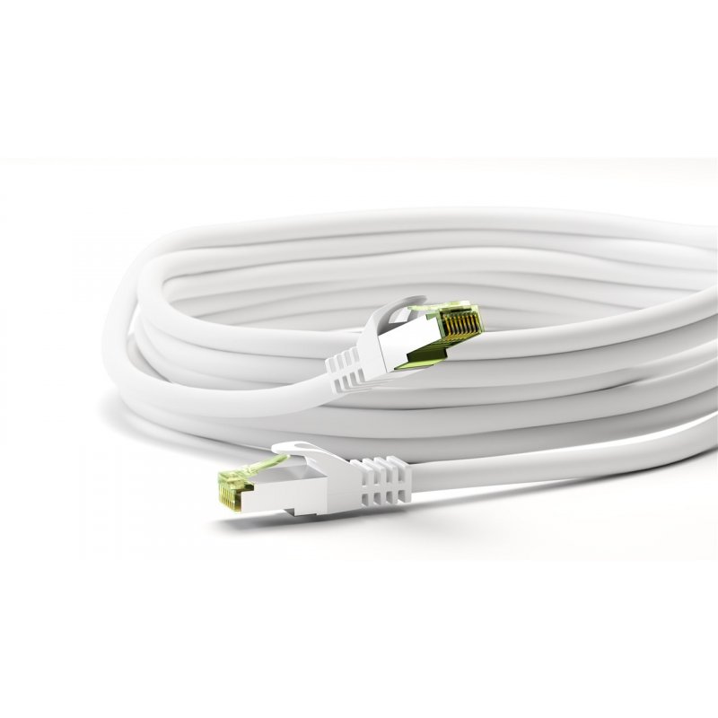 Goobay RJ45 patch cord with CAT 8.1 S/FTP raw cable, AWG 26, white, 20m
