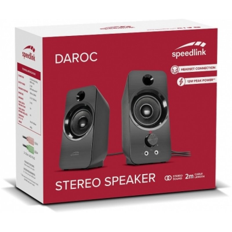 Speedlink - DAROC Stereo Speaker, black