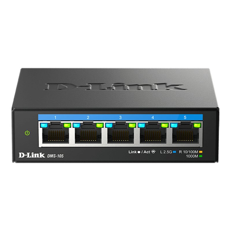 D-Link DMS-105 Unmanaged 2.5G Ethernet (100/1000/2500) Black