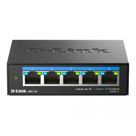 D-Link DMS-105 Unmanaged 2.5G Ethernet (100/1000/2500) Black