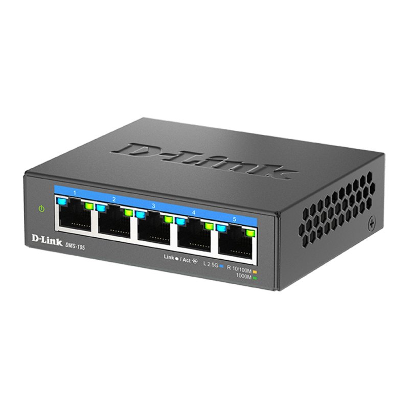 D-Link DMS-105 Unmanaged 2.5G Ethernet (100/1000/2500) Black
