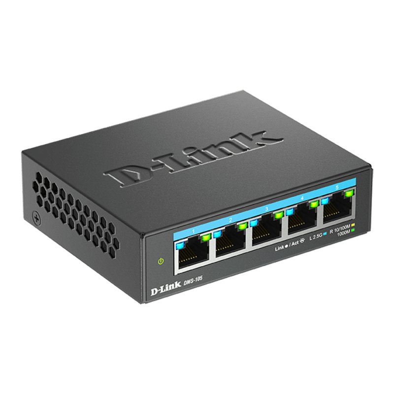 D-Link DMS-105 Unmanaged 2.5G Ethernet (100/1000/2500) Black