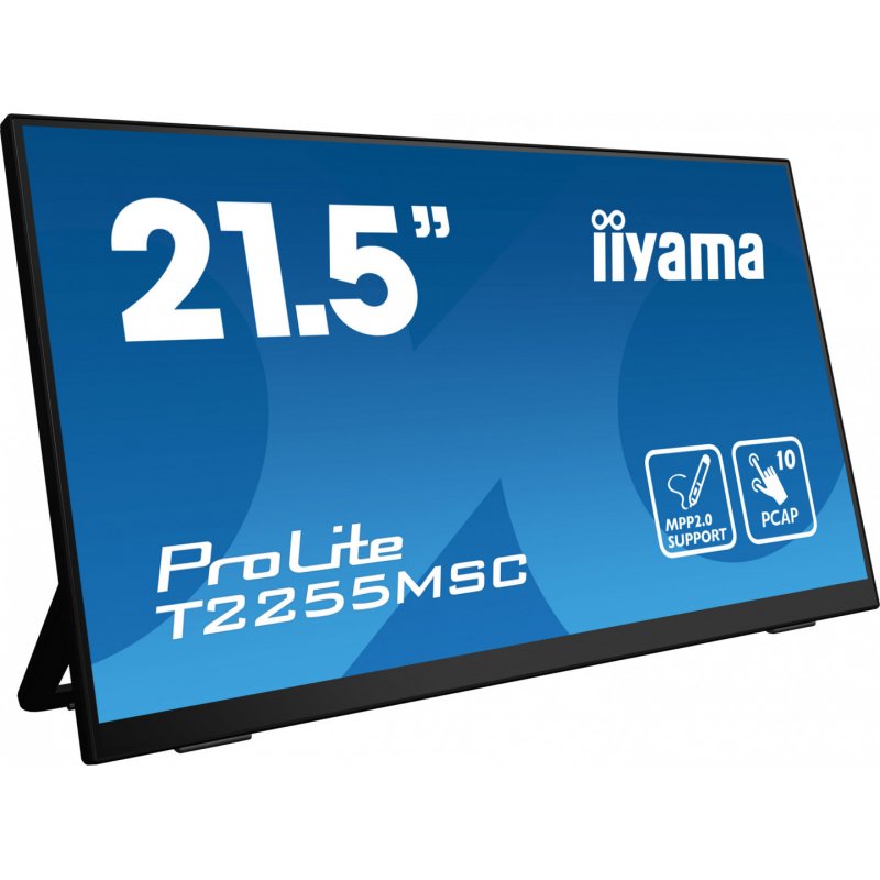 iiyama ProLite T2255MSC-B1 computer monitor 54.6 cm (21.5") 1920 x 1080 pixels Full HD LCD Touchscreen Black