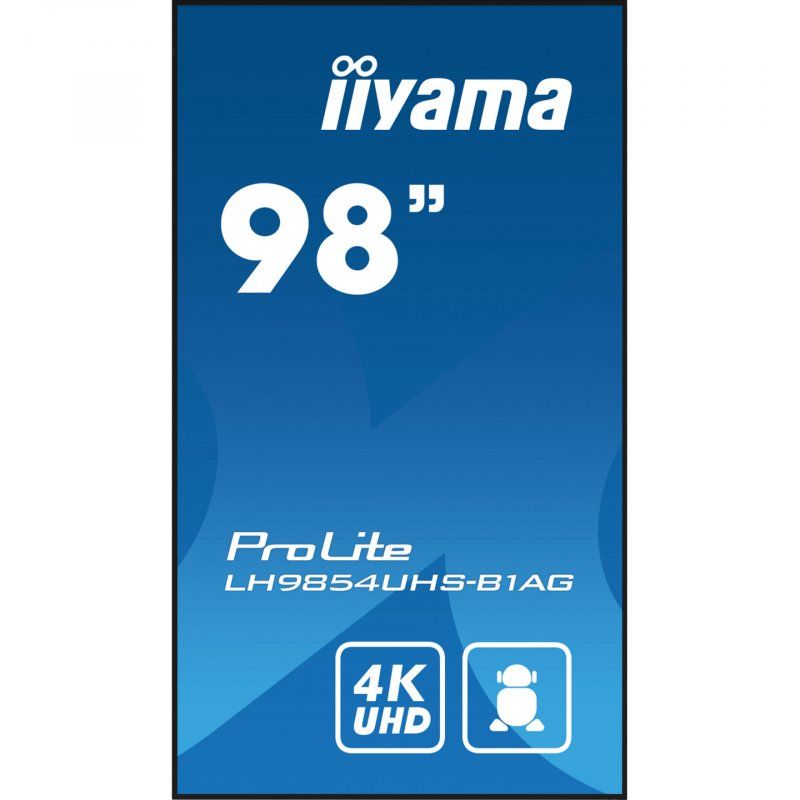 iiyama LH9854UHS-B1AG Signage Display Digital signage flat panel 2.48 m (97.5") LCD Wi-Fi 500 cd/m² 4K Ultra HD Black B