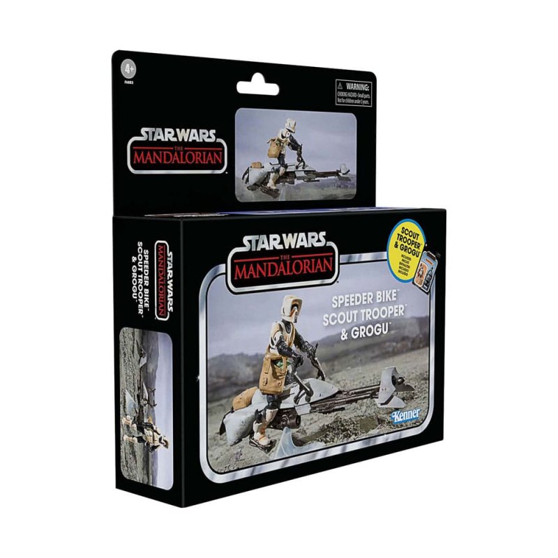 Star Wars: The Mandalorian Vintage Collection véhicule avec figurines Speeder Bike with Scout Trooper & Grogu