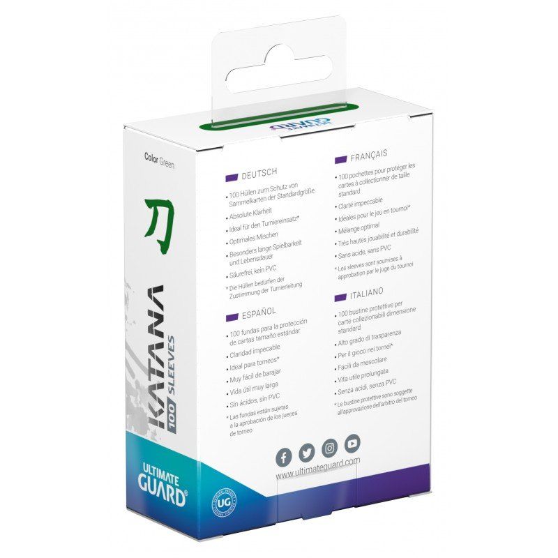 Ultimate Guard 100 pochettes Katana Sleeves taille standard Vert