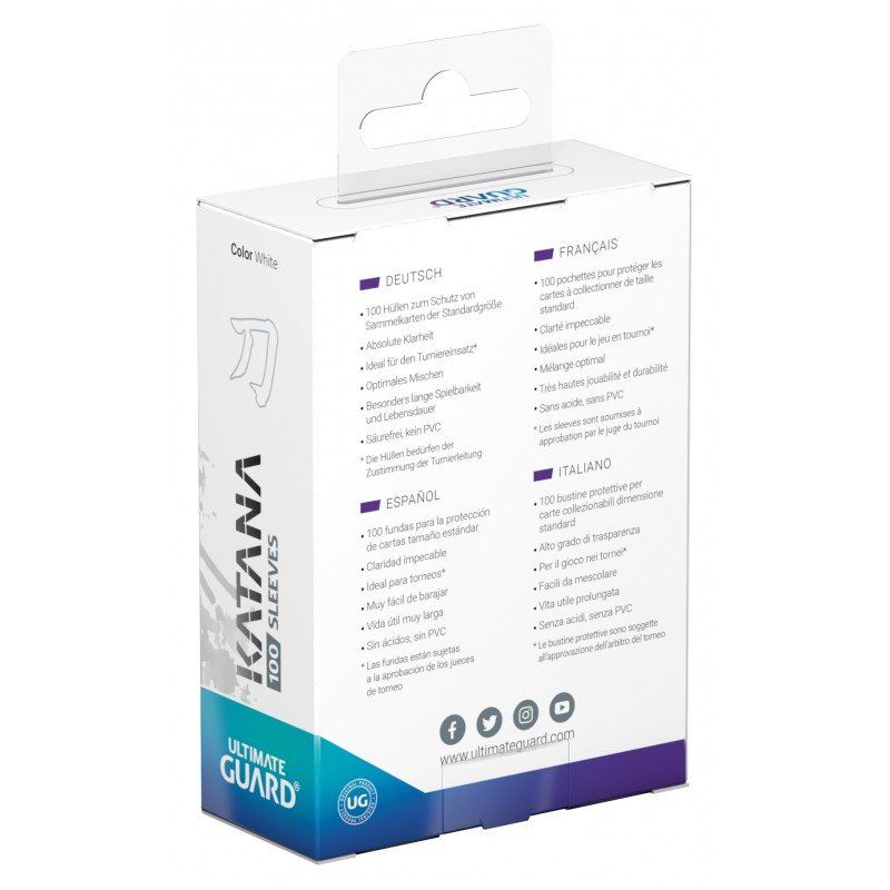 Ultimate Guard 100 pochettes Katana Sleeves taille standard Blanc