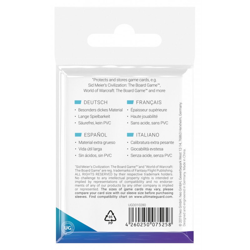 Ultimate Guard 50 pochettes Premium Soft Sleeves jeux de plateau américains petit format