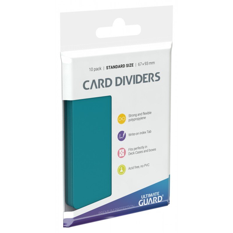 Ultimate Guard 10 intercalaires pour cartes Card Dividers taille standard Bleu Pétrole