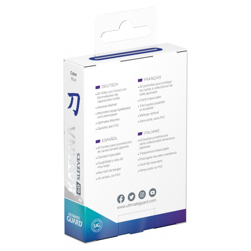 Ultimate Guard 60 pochettes Katana Sleeves format japonais Bleu