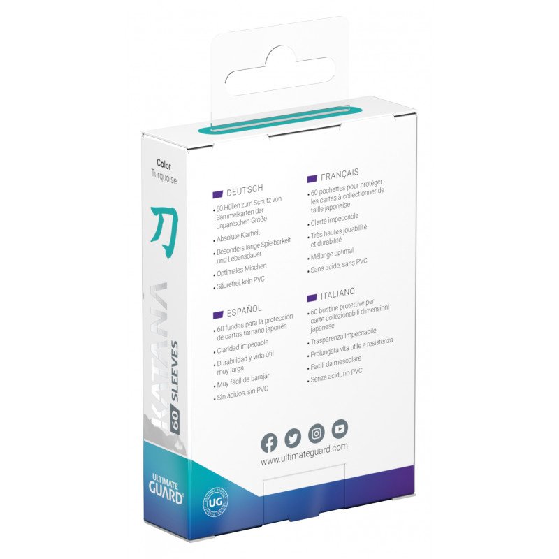 Ultimate Guard 60 pochettes Katana Sleeves format japonais Turquoise