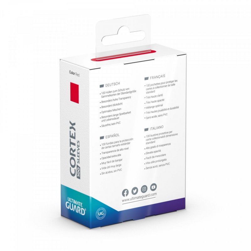 Ultimate Guard 100 pochettes Cortex Sleeves taille standard Rouge