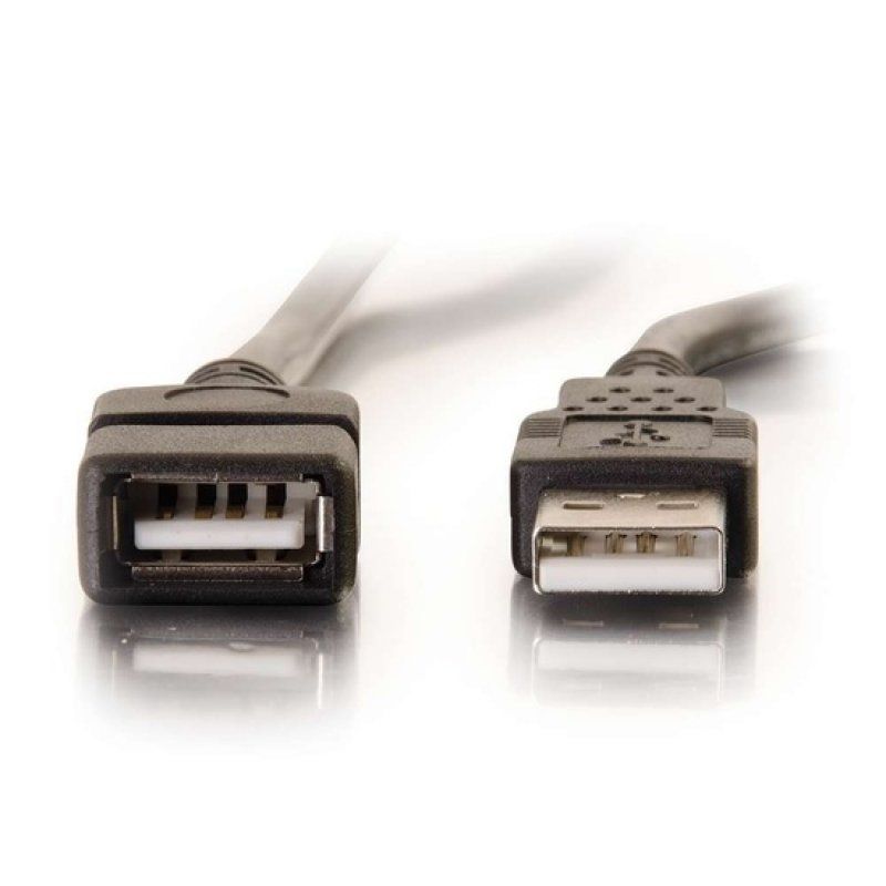 C2G 6.6ft (2m) USB 2.0 A Male to A Female Extension Cable - Black