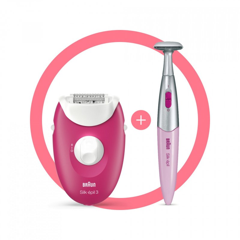 Braun Silk-épil 3 81711457 épilateur 20 pince(s) Rose, Blanc