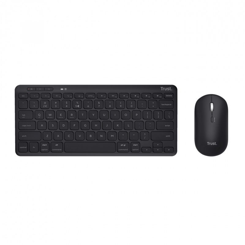Trust Lyra clavier Souris incluse RF sans fil + Bluetooth QWERTZ Allemand Noir